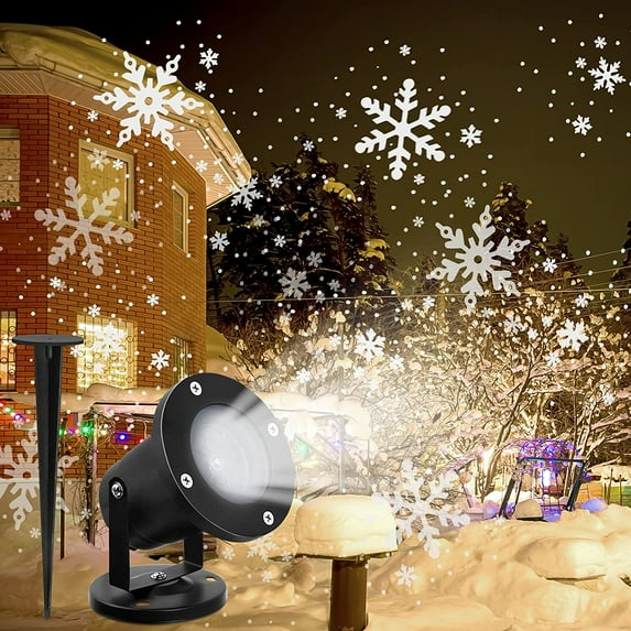 Sinhoon Christmas Lights Projector Outdoor, Dynamic Snowflake Projector Lights Led Decorative Light for Garden House Party Indoor House Xmas Holiday New Year Decoration Wall Patio Projector