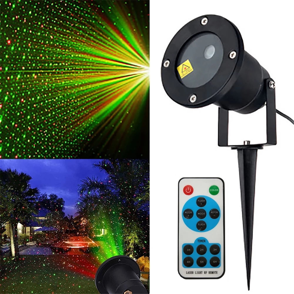 Sinhoon Christmas Projector Lights, Led Christmas Laser Lights Landscape Spotlight Red and Green Star Show with Remote Christmas Decorative for Outdoor Garden Patio Wall Xmas Holiday Party