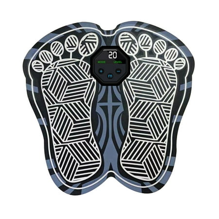 Sinhoon Electric Foot Massager Mat Portable Foldable Foot Massage Pad 10 Modes 20 Levels Intensity Built-in Battery with LCD Screen USB Charging Cable for Feet Leg Pain Relieve