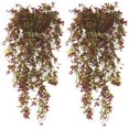 thumbnail image 1 of Sinhoon Fake Hanging Plants Artificial Vine, Plastic Ivy Greenery Christmas Garland Faux Vines Grass Flowers Leaves Home Garden Outdoor Indoor Party Wedding DIY Wall Decor Decoration - Red 4 Bundles, 1 of 9