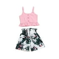 thumbnail image 1 of Sinhoon Flamingo Toddler Baby Girl Vest Crop Tops Short Pants Outfits Clothes Summer, 1 of 6