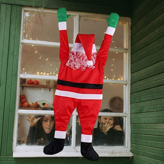 Sinhoon Hanging Santa for Christmas Decoration,Outdoor Christmas Decor 42.5 Inch Xmas Holiday Hanging Santa Claus Indoor Christmas Ornament for Car Wall Yard Home Decor