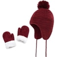 thumbnail image 1 of Sinhoon Hats Gloves Set for Kids Toddler Baby Girls Boys Warm Earflap Beanie Fleece Hats Winter Christmas Gift, 1 of 5