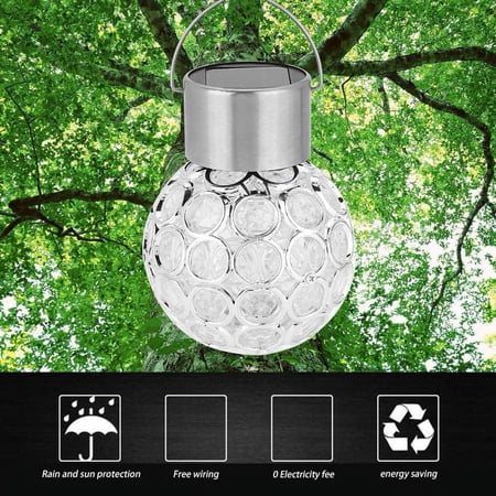 Sinhoon Hollow Out Ball Solar Led Outdoor Hanging Lantern, Waterproof