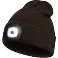 thumbnail image 1 of Sinhoon LED Beanie Hat with Light,Unisex USB Rechargeable Hands Free 4 LED Headlamp Cap Winter Knitted Night Lighted Hat Flashlight Women Men Gifts (Saddlebrown), 1 of 8
