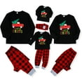 thumbnail image 1 of Sinhoon Matching Family Christmas Pajamas Xmas Sleepwear Jammies Printed Top and Red Plaid Pants Long Sleeve PJs Set, 1 of 8