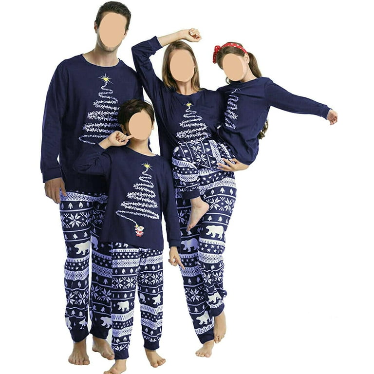 Sinhoon Matching Family Pajamas Sets Christmas Matching Holiday Pjs Letter Print Top and Plaid Pants Sleepwear Walmart