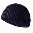 thumbnail image 1 of Sinhoon Men Women Universal Winter Knitted Hat Solid Color Hip Hop Retro Cap Unisex Fall Woolen Beanies, 1 of 3