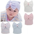 thumbnail image 1 of Sinhoon Newborn Baby Girl Hat with Big Bow Soft Cute Knot Infant Comfy Nursery Beanie 0-3 months, 1 of 5