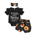 thumbnail image 1 of Sinhoon Newborn Baby Girl Summer Outfits Letter Short Sleeve Bodysuit Romper Tops Floral Shorts Pants Set Clothes, 1 of 9