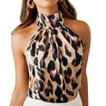 thumbnail image 1 of Sinhoon Sexy Women Leopard Print Sleeveless Backless Vest Halter T-Shirt Summer Tank Top, 1 of 5