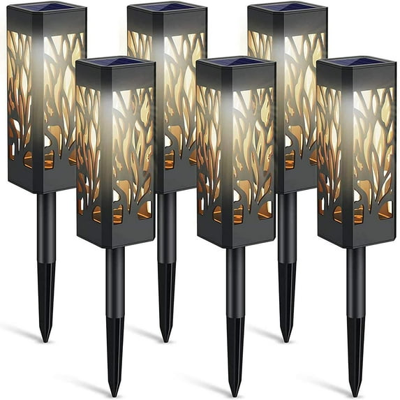 Sinhoon Solar Lights Outdoor, 6 Pack Garden Lights Solar Powered with Warm White LED Lights, Waterproof Solar Ornament Lights for Patio, Yard, Pathway Dusk to Dawn Auto On/Off