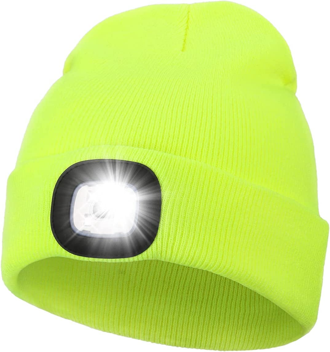 Sinhoon Unisex Beanie Hat with Light, USB Rechargeable Hands Free LED