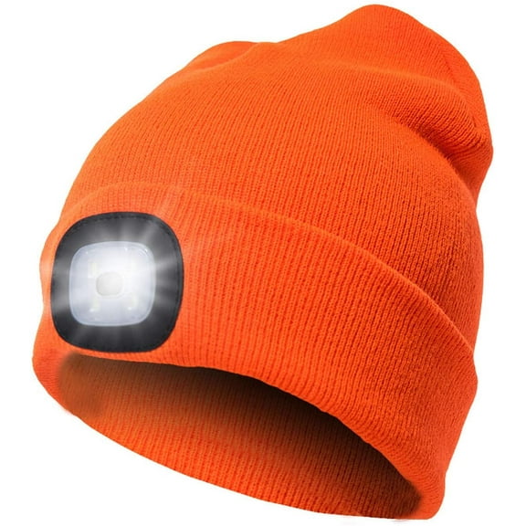 Sinhoon Unisex Beanie Hat with Light, USB Rechargeable LED Headlamp Beanie, Gifts for Dad Father Men Husband Warm Knitted Cap