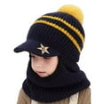 thumbnail image 1 of Sinhoon Winter Kid's Boy Girl Beanie Earflap Warm Hat Knitted Fleece Crochet Scarf Cap, 1 of 2