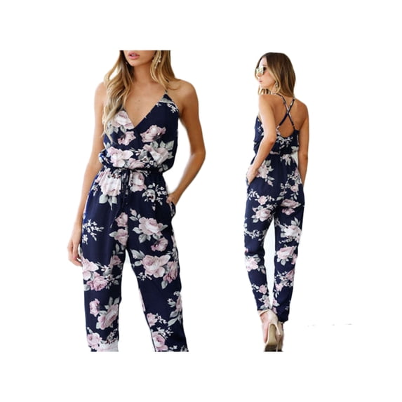Sinhoon Women Clothes Playsuit Bodycon Party Jumpsuit Romper Tro ers Backless V neck Womens Floral Clubwear Summer