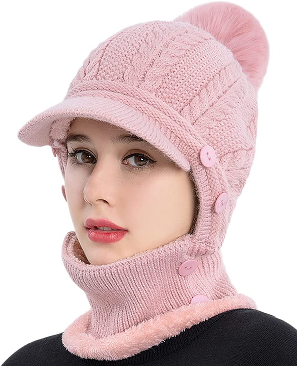 Zylioo 3 Pieces Small Beanie Hat Reversible Petite Knit Hats