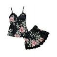 thumbnail image 1 of Sinhoon Women's Lace Satin Sleepwear Cami Top and Shorts Pajama Set, 1 of 2