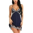 thumbnail image 1 of Sinhoon Womens Sexy Satin Lingerie Sleepwear Night Gown Babydoll Dress Nightie Robe, 1 of 3