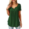 thumbnail image 1 of Sinhoon Womens Short Sleeve Round Neck Button Casual Blouse Summer T-Shirt, 1 of 5