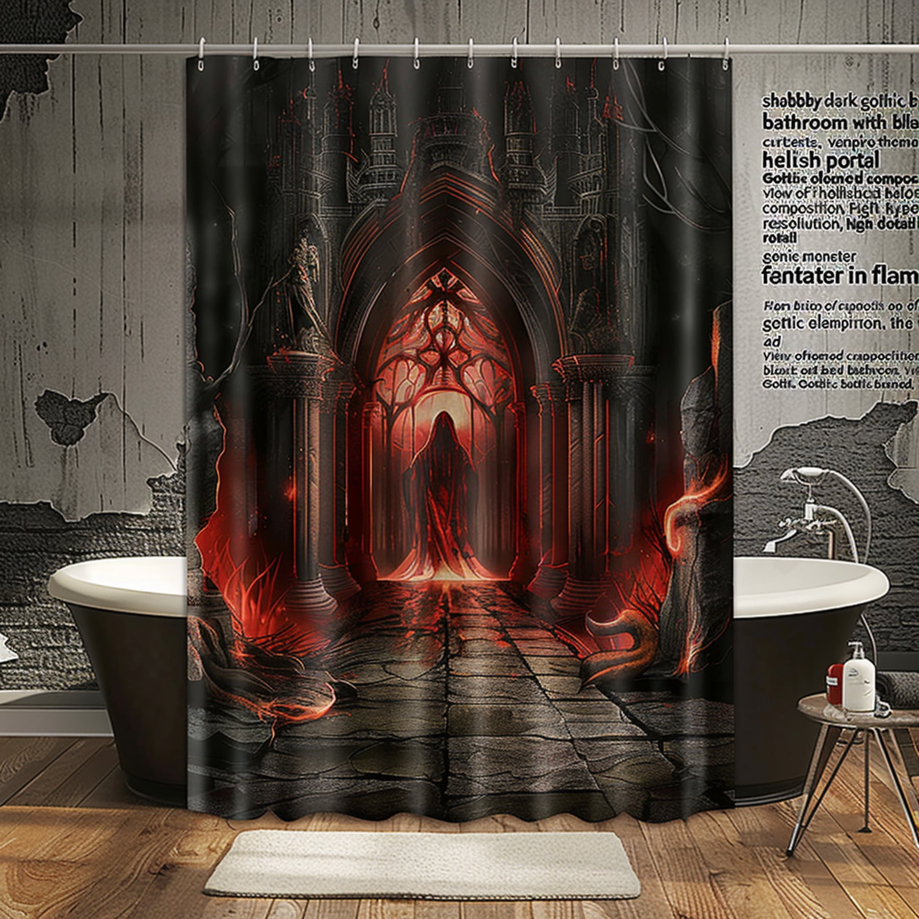 Sinister Gothic Shower Curtain Transform Your Bathroom into a Dark