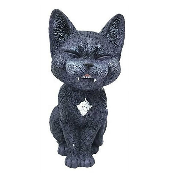 Sinister Pets Grinning Black Kitten Cat Figurine As Collectible Decorative Sculpture For Dollhouse Unique Gift Animal Lovers