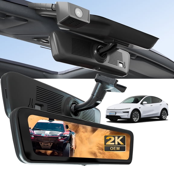 Sinjet OEM Dash Cam for Tesla Model Y 2024-2025 Rear View Mirror Camera 9.66 Inch 2K