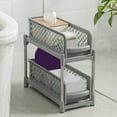 thumbnail image 1 of Under Sink 2-Tier Pull Out Organizer ,Plastic Sliding Shelf Storage, No-Tools Assembly Cabinet Drawer Basket for Bathroom Kitchen Pantry, Space-Saving Removable Bins Gray, 1 of 6
