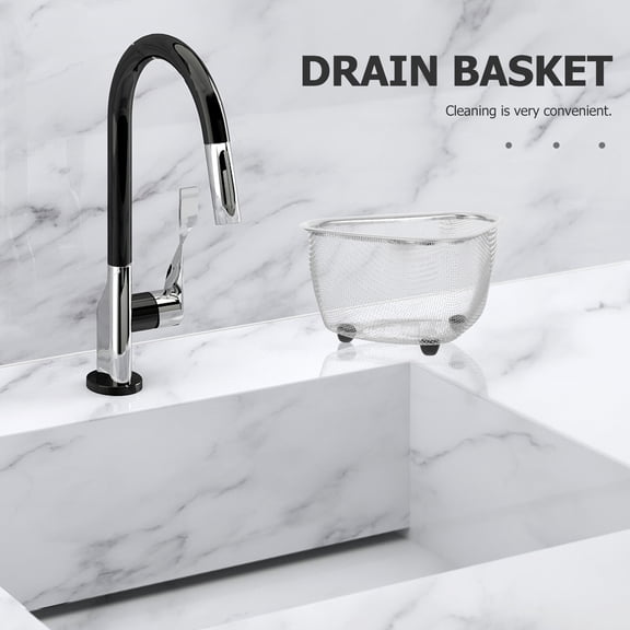Soimiss Triangle Sink Mesh Basket Silver Dish Drying Rack Practical for Home