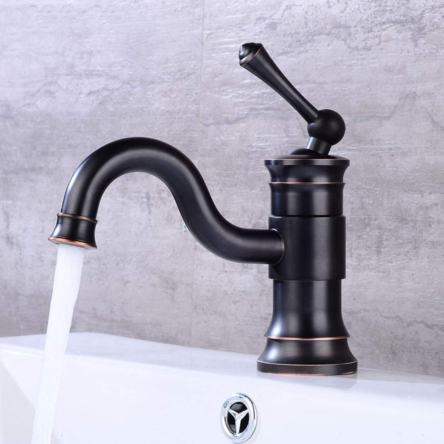 Sink Black Tap, 360° Swivel Brass Mixer Faucet with Single Handle