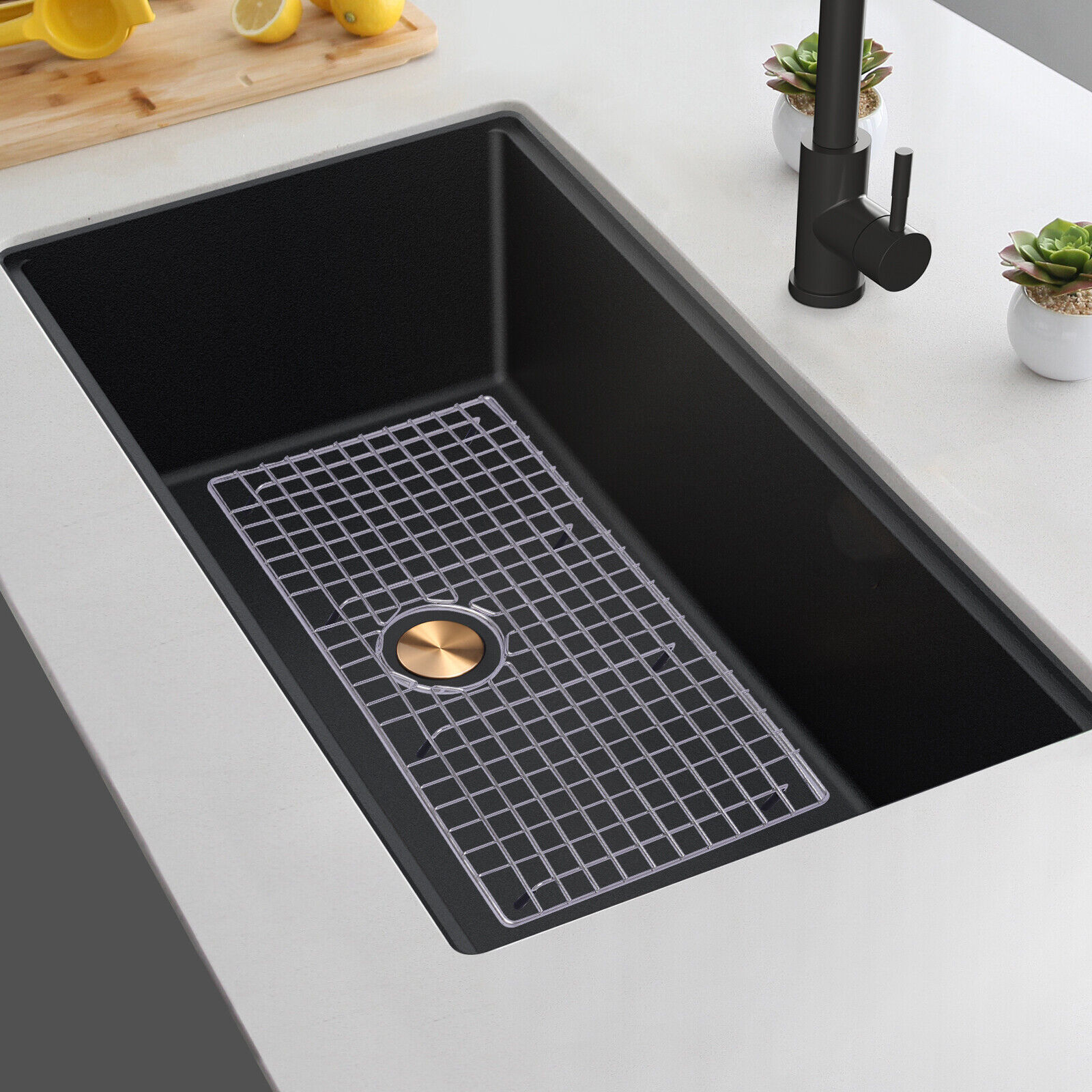 Sink Bottom Grid Sink Protector Rear Drain Corner Radius 3/8" 283/8" x