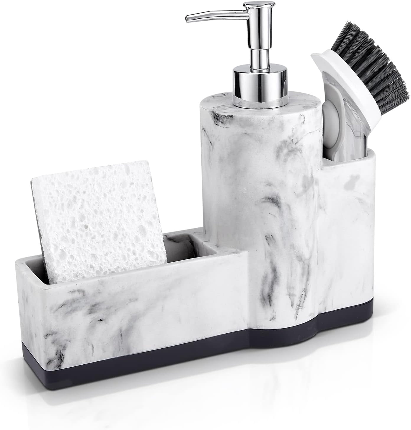 Sink Caddy Kitchen Organizer - Dish Sponge Holder with Soap Dispenser ...