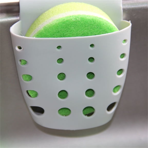 Sink Caddy Sponge Holder, Gel Sink Saddle Caddy Organizer Rack, Hanging Kitchen Organizer Accessories Rack Double Organizer for Brushes, Sponges, Soap, Utensils - Good Drainage