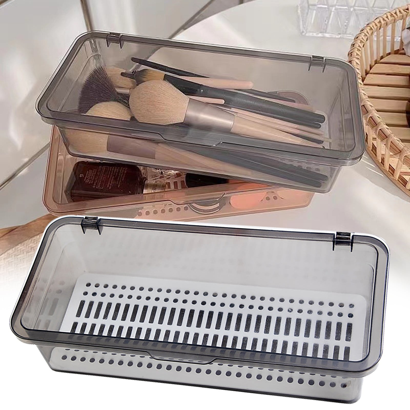 Sink Caddy Sponge Holder Storage Box Transparent With Lid Chopstick Box ...