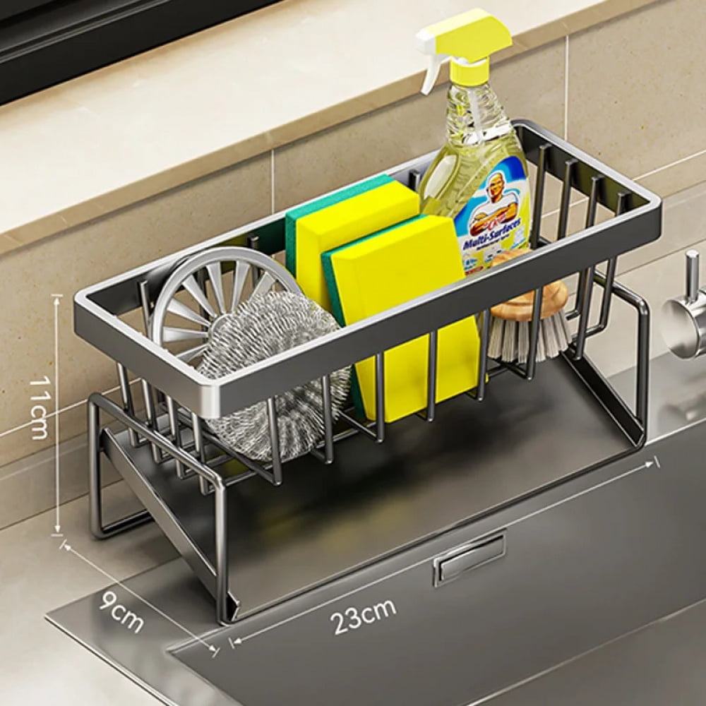 Sink Cleaning Tools Storage Rack Kitchen Multifunctional Stainless ...
