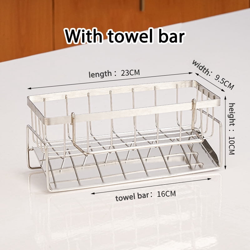 Sink Cleaning Tools Storage Rack Kitchen Multifunctional Stainless ...