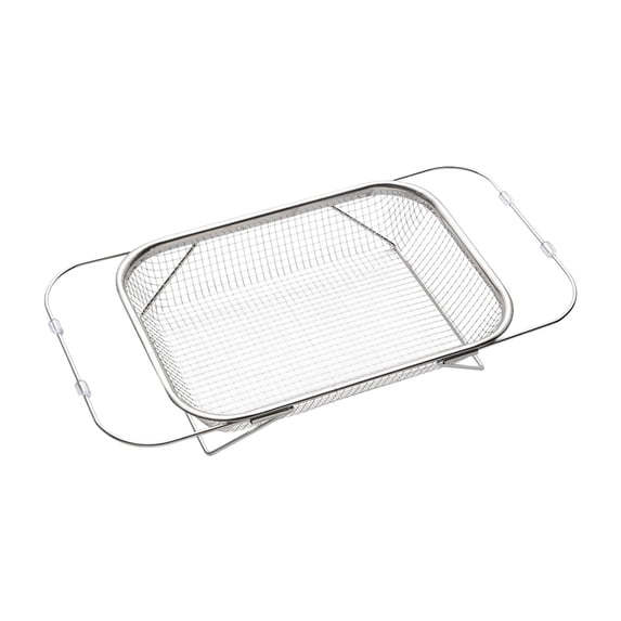 Over the Sink Colander, Expandable Stainless Steel Sink Strainer Basket, Adjustable Kitchen Essentials Vegetable Washing Basket, Rust-Proof, Space-Saving Kitchen Gadgets with Elevated Feet