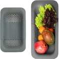 thumbnail image 1 of AirSMall Over the Sink Expandable Colander Strainer, Collapsible Kitchen Strainer for Fruit, Vegetable, Pasta, 1 of 8