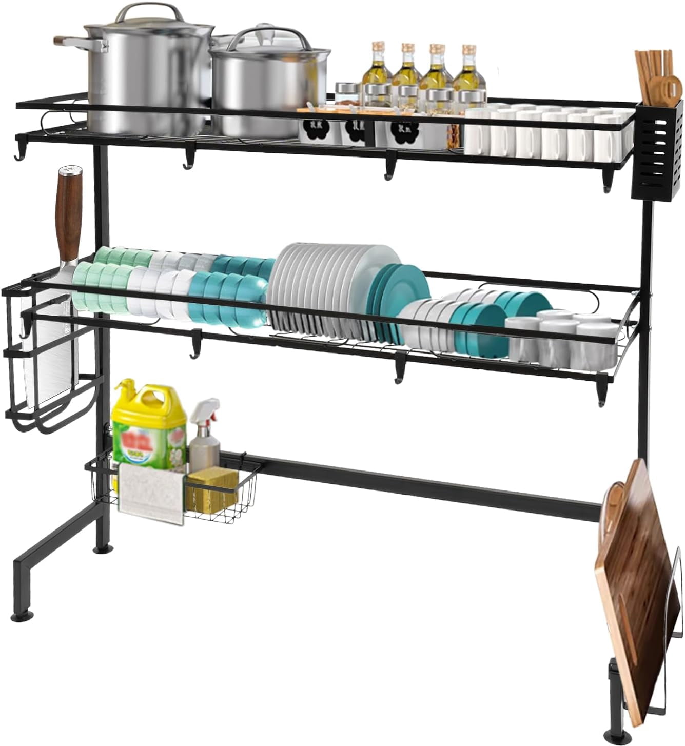 Over The Sink Dish Drying Rack 2 Tier Metal Over Sink Dish Rack for ...