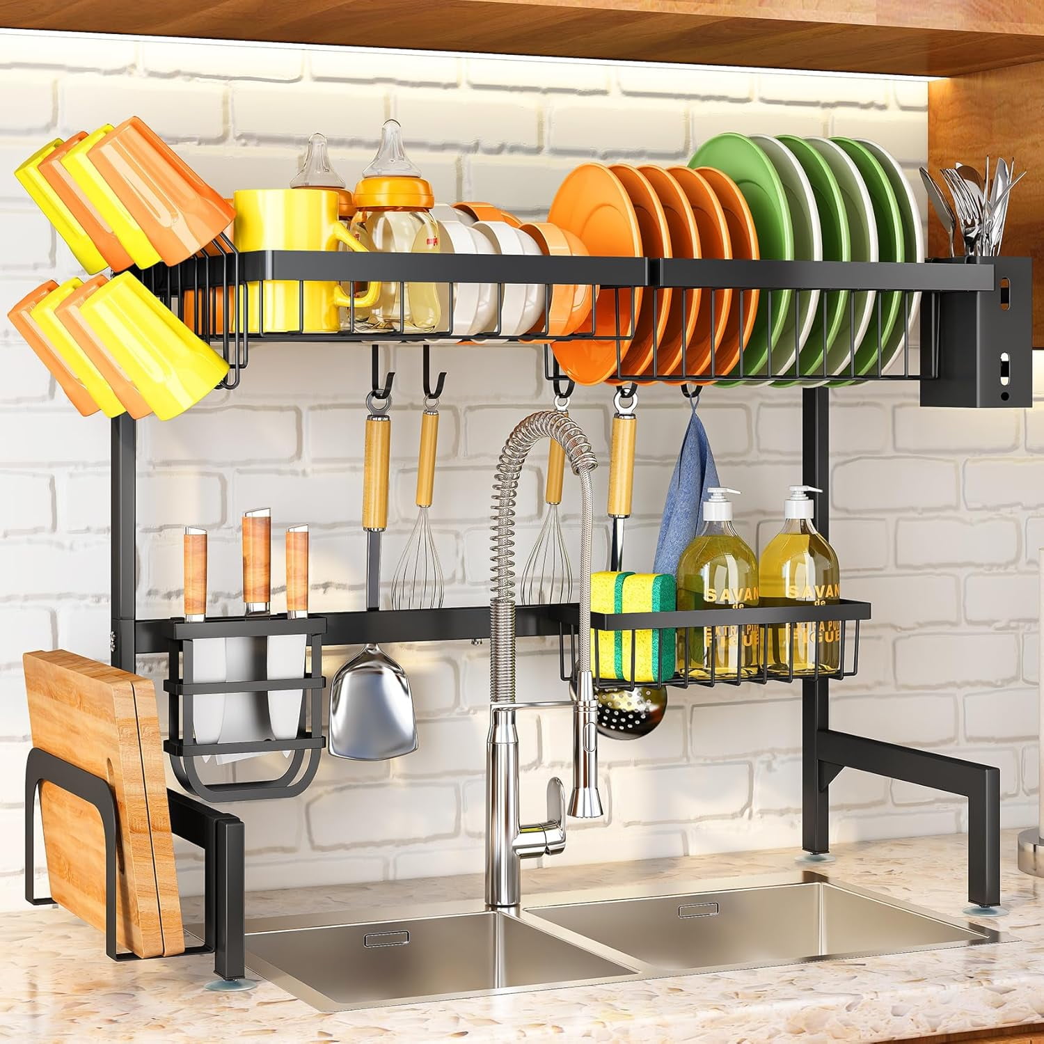Sponge Dry Rack Over The Sink Dish Drying Rack, Adjustable (26.8