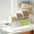 thumbnail image 1 of Over The Sink Dish Drying Rack, Collapsible 3 Tier Dish Racks for Kitchen Counter, Stainless Steel Large Capacity Space-Saving Sink Shelf Organizer with Utensil Holder and Drainboard (Upgraded), 1 of 3