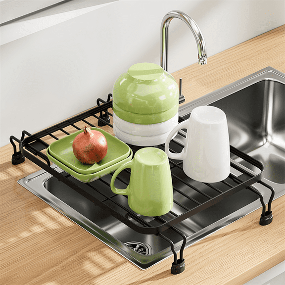 Over The Sink Dish Drying Rack, Compact Dish Drainer for Kitchen Counter and Sink with Adjustable Supporting Legs, Multifunctional Drying Rack Fit for 13''-20'' Kitchen Sink by Fakrich
