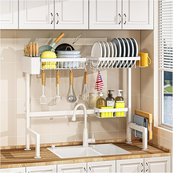 Over Sink Dish Drying Rack - Extensible Large Dish Drying Rack ...
