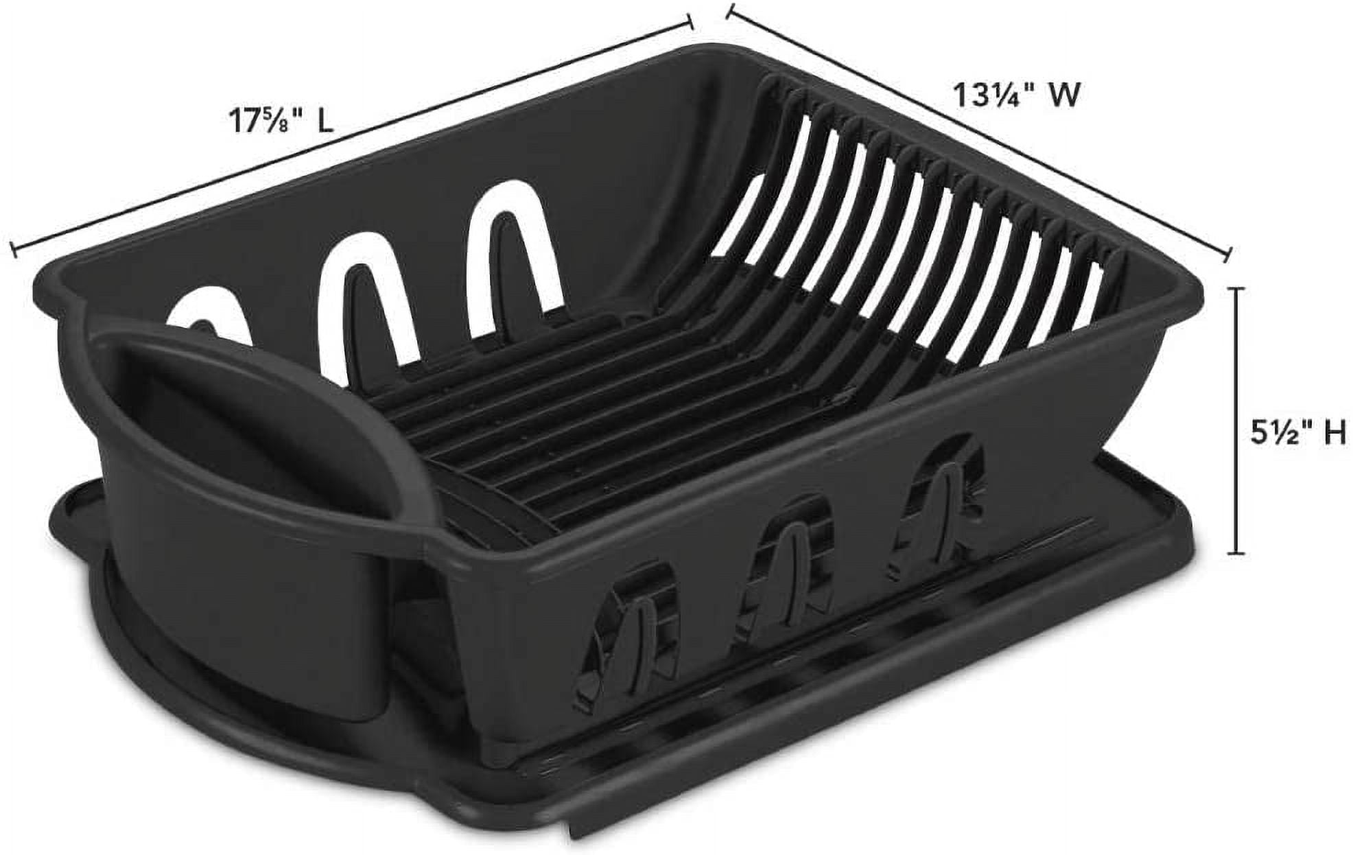 Heavy Duty Dish Drying Rack with Drainboard and Silverware Holder - Kitchen Counter Organizer - Made in USA
