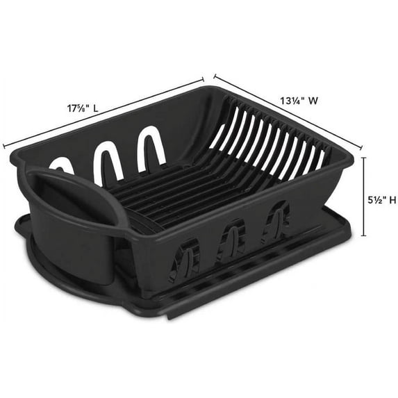 Heavy Duty Dish Drying Rack with Drainboard and Silverware Holder - Kitchen Counter Organizer - Made in USA