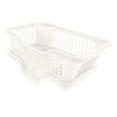 thumbnail image 1 of Sink Dish Drying Rack,Heavy Duty Hard Plastic Drying Rack for Kitchen Counter,Sink Organization and Storage Essentials with Silverware Utensil Holder,Home and Apartment Decor(White,17.52x12.6x7.08"), 1 of 3