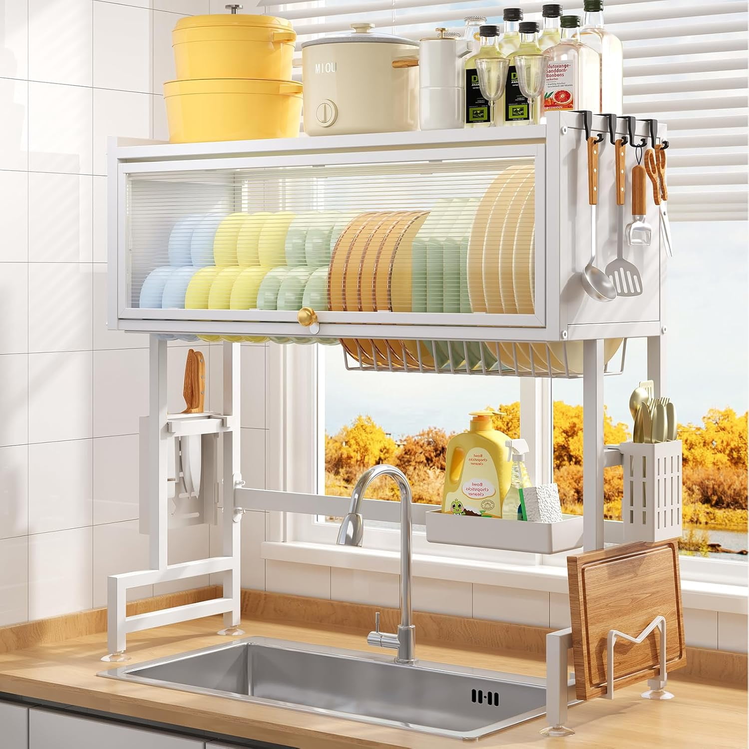 Over The Sink Dish Drying Rack, Large Dish Drainer Drying Rack for ...