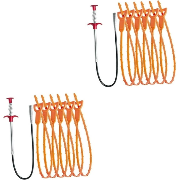 Sink Drain 12 pcs Pipe Cleaner Sink Snake Cleaner Shower Drain Hair Catcher Auger Hair Catcher Sink Snake Drain Toilet Cleaning Tool Steel Wire Drain Pipe Sewer Hook