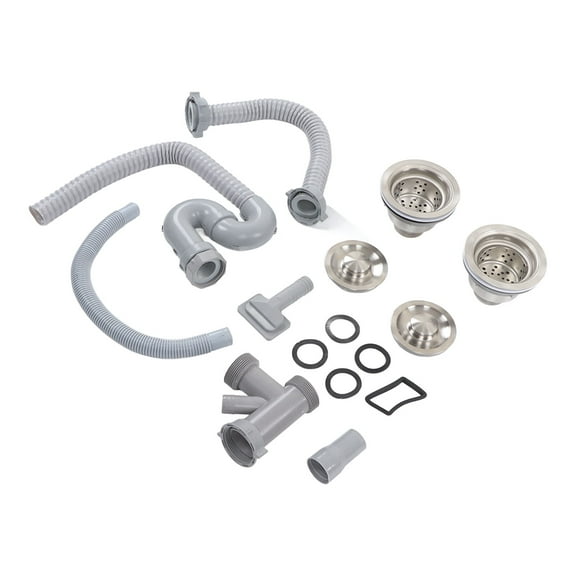 Sink Drain And Pipe Set, Kitchen Sink Drainer Pipe Anti Clogging Fast Drainage Speed Anti Crushing Double Drains For Dorm