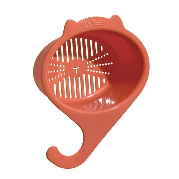 Sink Drain Basket Dishwashing Kitchen Basin Strainer Home Draining Faucet Hanging Rack for Fruit Vegetable Filter, Red